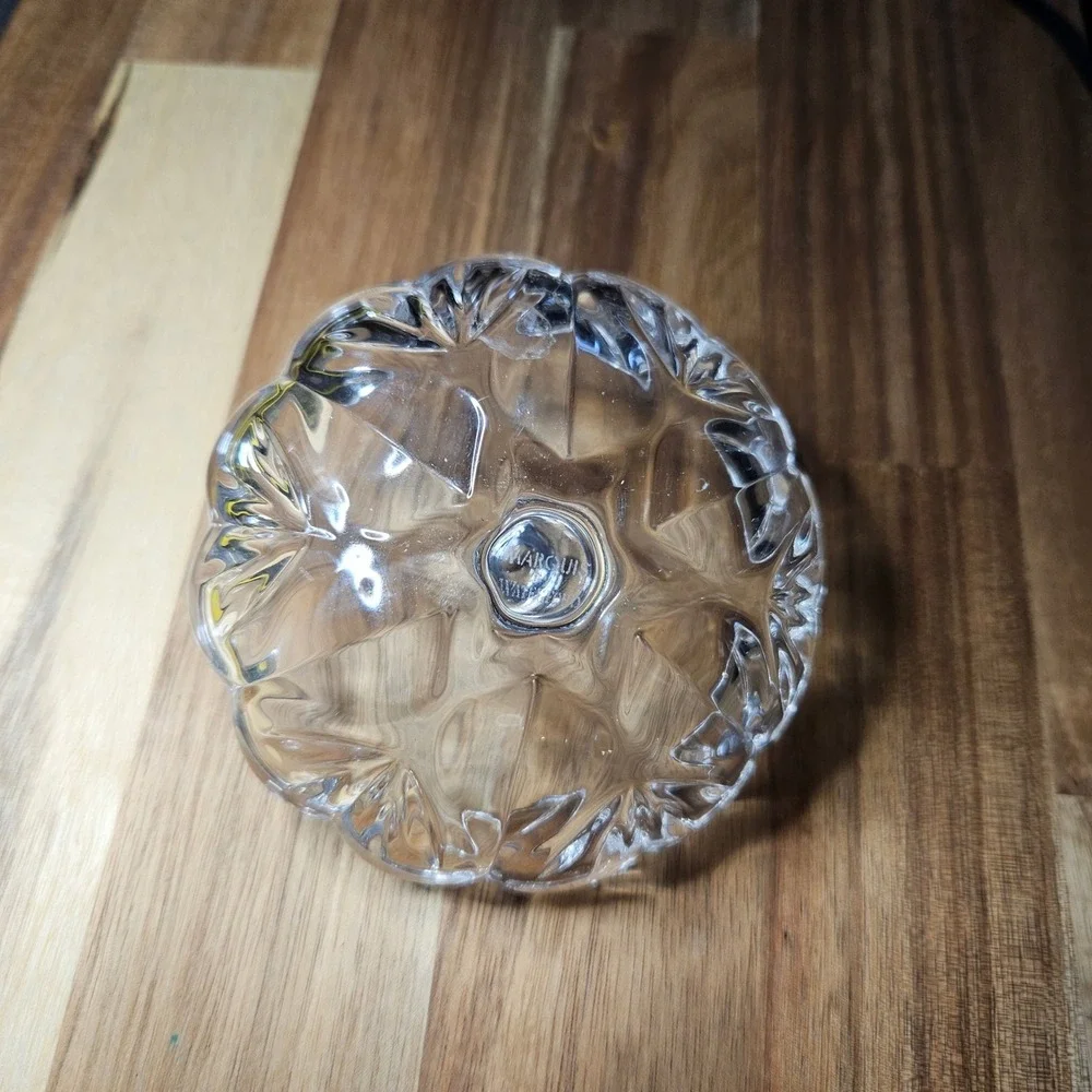 Marquis by Waterford Crystal Scalloped Ring Holder Dish Clear Glass Vanity Decor